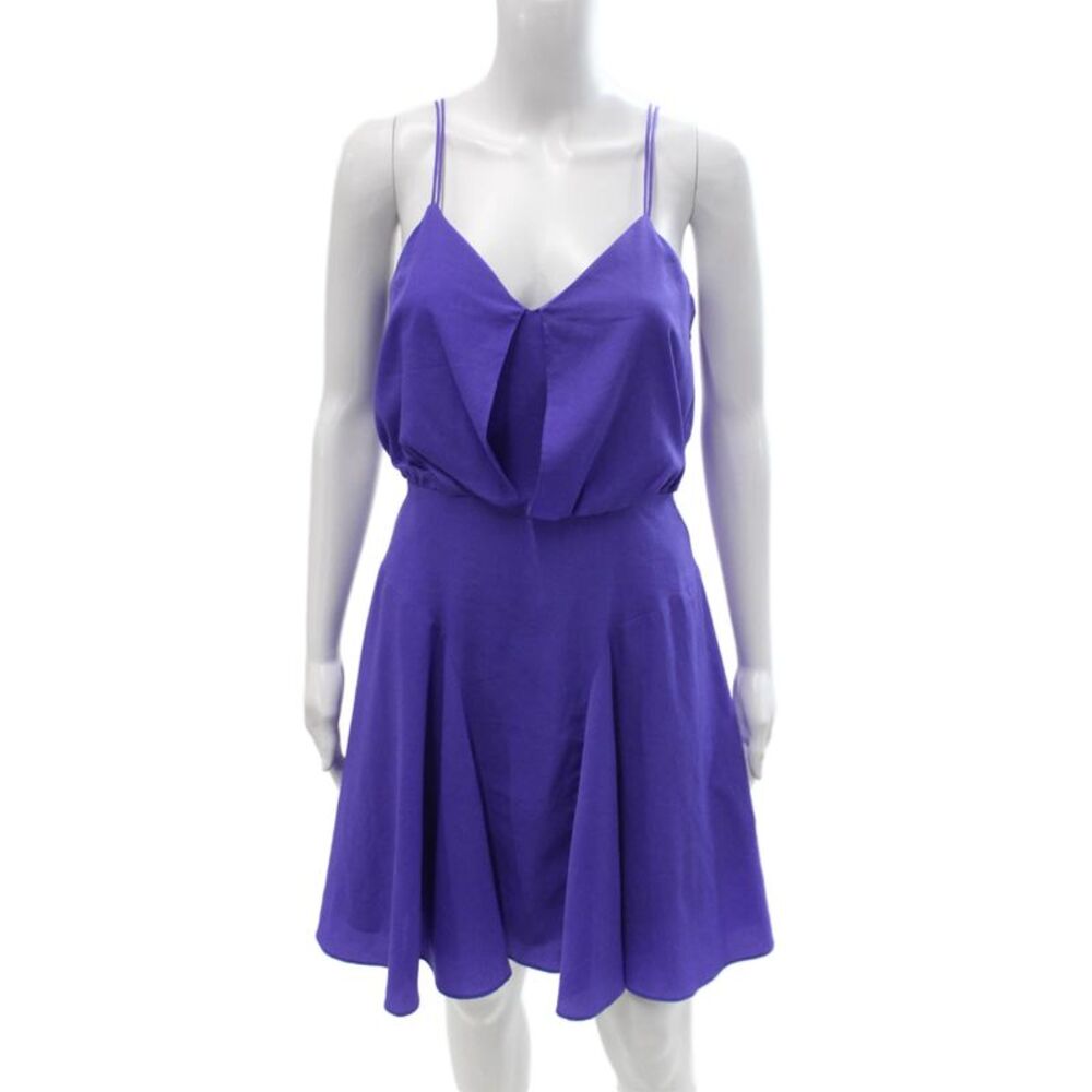 CeCe by Cynthia Steffe Women Fit & Flare Sundress Purple V-Neck Size 2